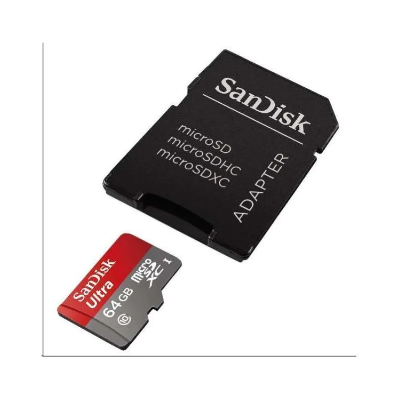 Karta SanDisk MicroSDXC 64GB Ultra (80 MB/s, trieda 10, Android) + adaptér (SDSQUNR-064G-GN3MA)