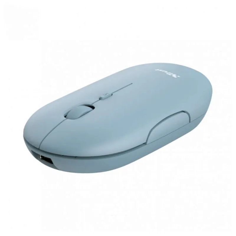 TRUST PUCK/Cestovná/Optická/1 600 DPI/USB+BT/Modrá (24126)