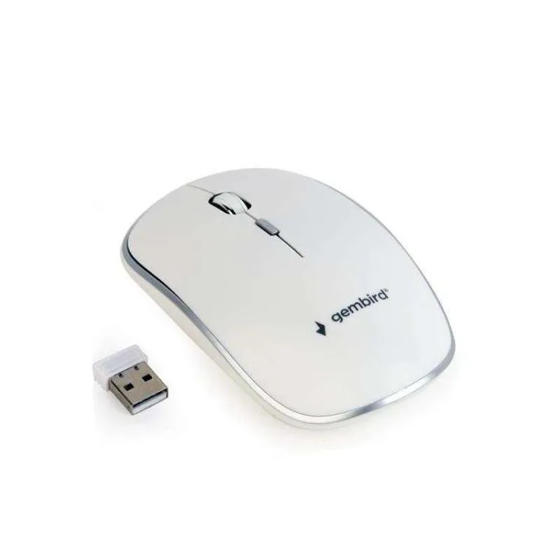Myš GEMBIRD MUSW-4B-01, biela, bezdrôtová, USB nano prijímač (MUSW-4B-01-W)