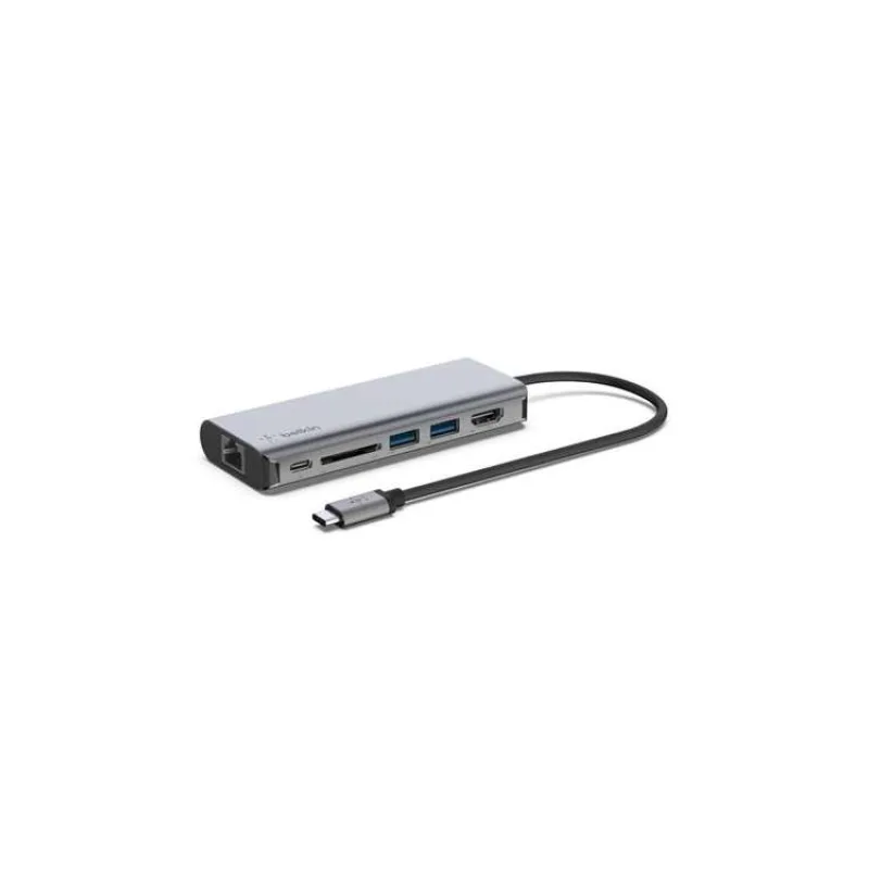 Belkin USB-C 6v1 hub - 4K HDMI, USB-C PD 3.0, 2x USB-A 3.0, RJ45, čtečka SD karet (AVC008btSGY)