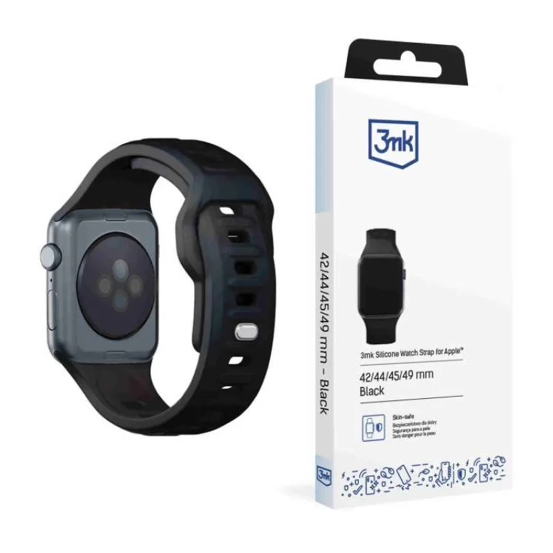 3mk řemínek Watch Strap pro Apple 42/44/45/49 mm Black (5903108565721)