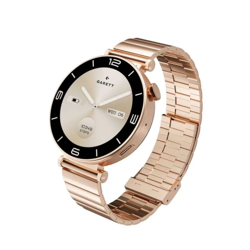 Garett Smartwatch ROSE zlatá, Solid steel (ROSE_SOLID_GLD)