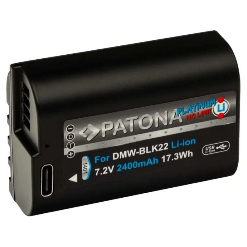 PATONA baterie pro foto Panasonic DMW-BLK22 2400mAh Li-Ion Platinum USB-C nabíjení (PT1401)