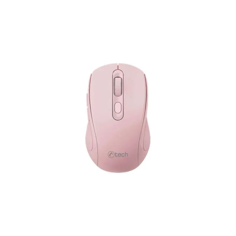 C-TECH myš WLM-12 Dual mode, bezdrátová, BT5.0 + 2,4GHz, 1600DPI, 6 tlačítek, USB nano receiver, růžová (WLM-12PK)