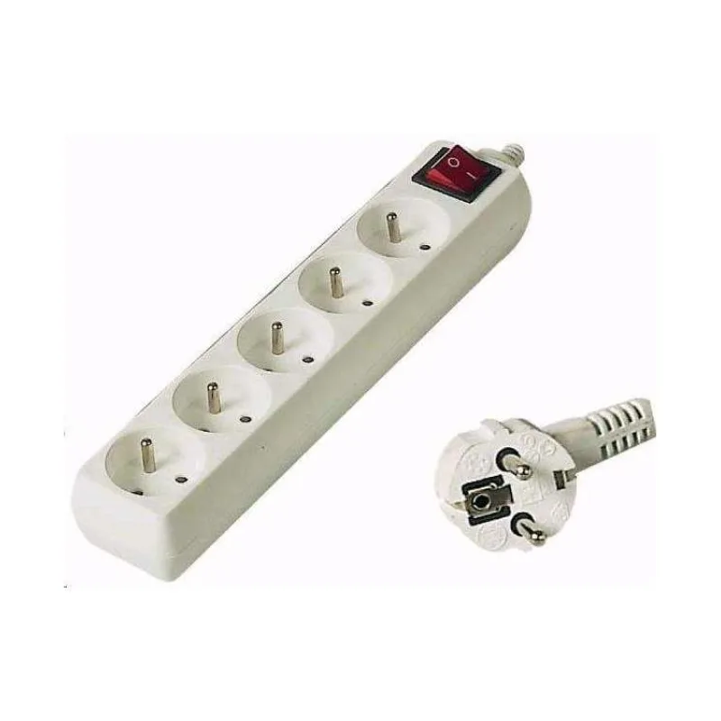 Predlžovací prívod 230V, 3m, 5 zásuviek + vypínač (PP5K-03)