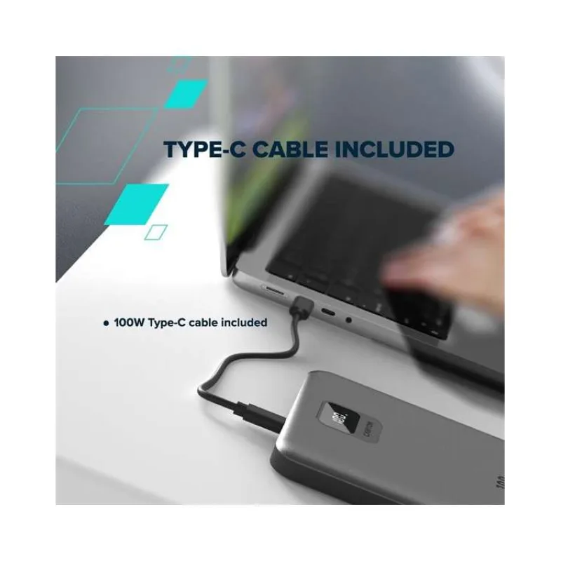 Canyon PB-2008, Powerbank, Li-Pol, 20.000 mAh, aj pre NB, dig. displej, vstup USB-C , výstup: 2x USB-C a 2x USB-A (CNE-CPB2008DG)