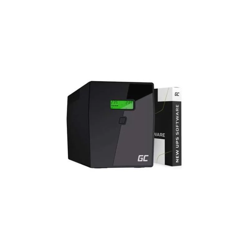 Green Cell Nepřerušitelný zdroj napájení UPS 2000VA 1400W s LCD displejem Čistá sinusovka | VERZE EU | 2x Schuko 2x IEC zásuvky (UPS09)