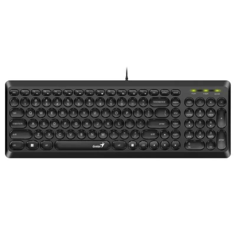 Genius Slimstar Q200 Klávesnice, drátová, retro design, USB, CZ+SK layout, černá (31310020403)