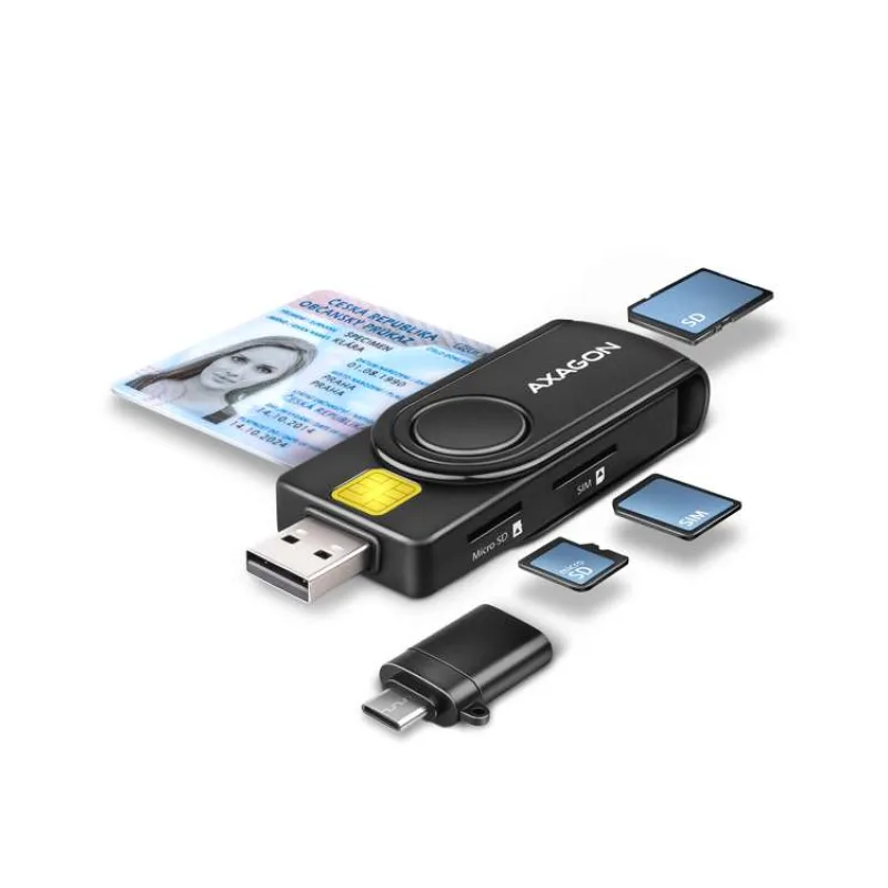 AXAGON CRE-SMP2A USB-A 4-SLOT SMART CARD POCKETREADER ČTEČKA (eObčanka) (CRE-SMP2A)