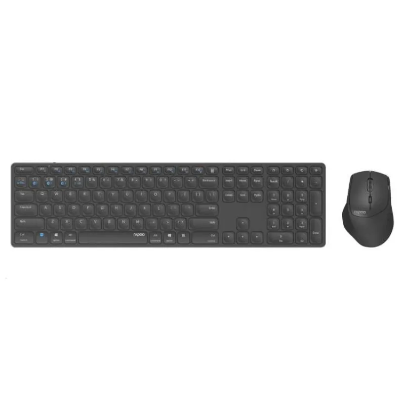 Set klávesnice a myši RAPOO 9800M, bezdrôtový, CZ/SK, sivý (6940056115461)