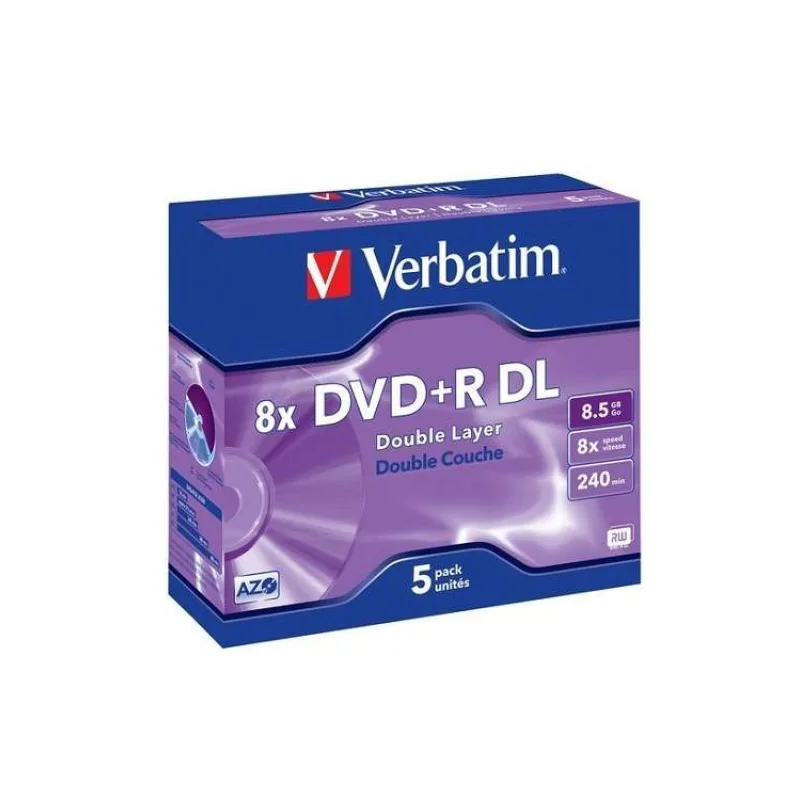 VERBATIM DVD+R DL AZO 8,5GB, 8x, jewel case 5 ks (43541)