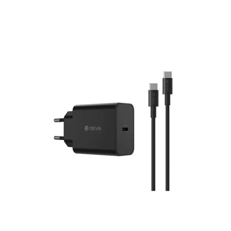Devia sieťová nabíjačka Rocket Series PD Quick Charger 45W + Cable - Black (6942297111141)
