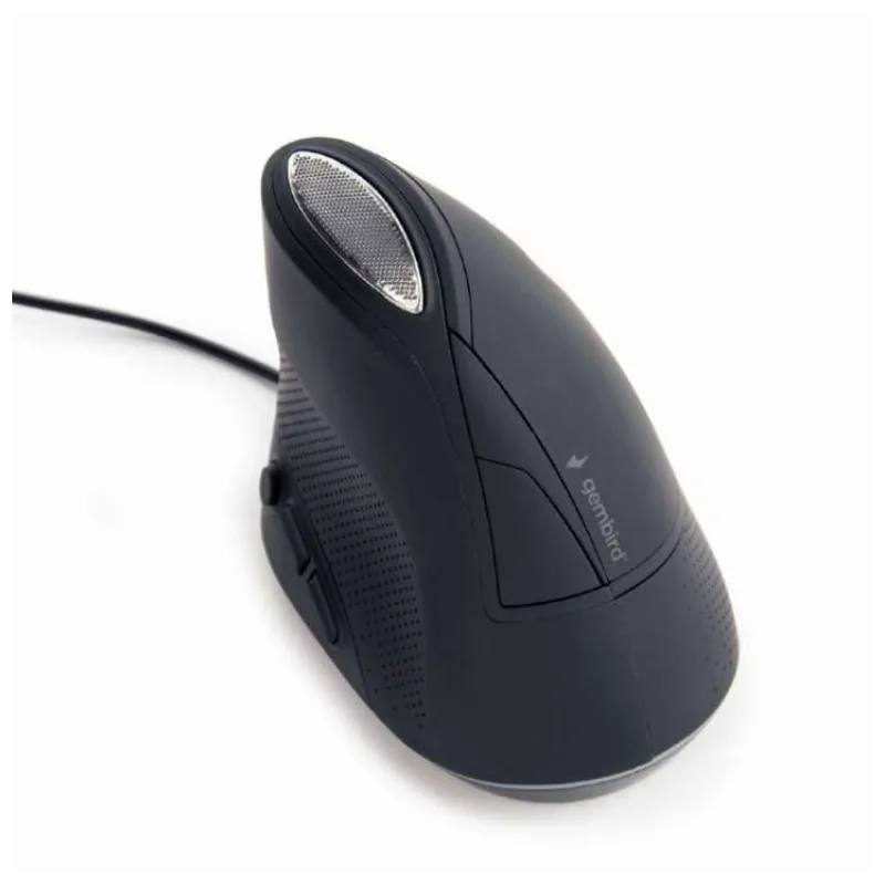 GEMBIRD myš MUS-ERGO-03, Vertikální - Ergonomická, drátová USB, podsvícená, šedá (MUS-ERGO-03)