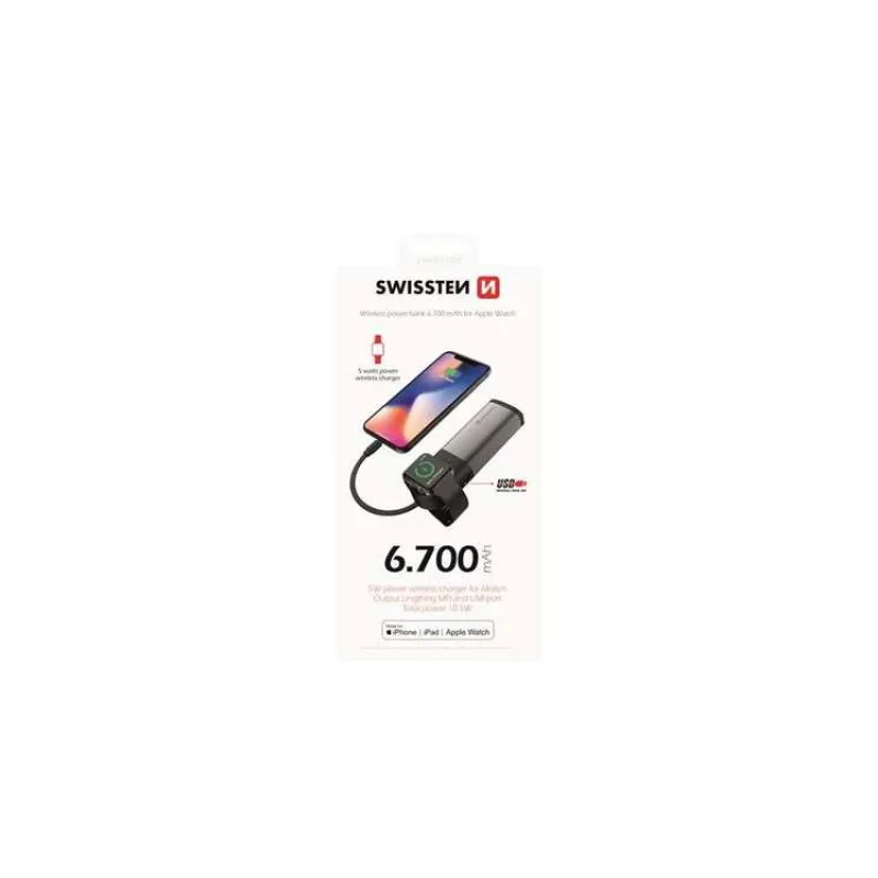 SWISSTEN 2in1 APPLE WATCH MFi POWER BANK 6700 mAh (22013980)