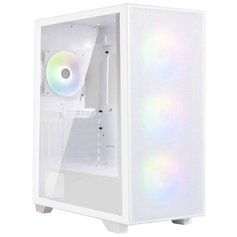 BitFenix skříň Flow FRGB/ ATX / 4x120mm FRGB fan / 2xUSB 3.0 / tvrzené sklo / bílá (BFC-FLO-300-WWGSW-4F)