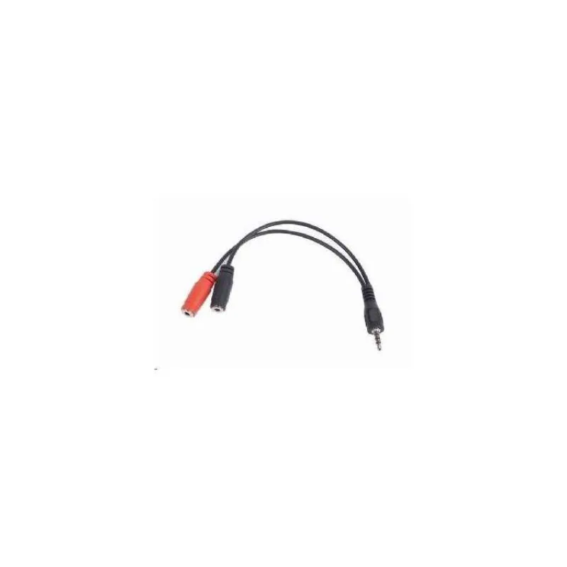 Gembird adaptér 1 x 3.5 mm 4-pin miniJack (M) na 2 x 3.5 mm jack (F) pre zapojenie headsetu do notebooku, 0.2 m (CCA-417)