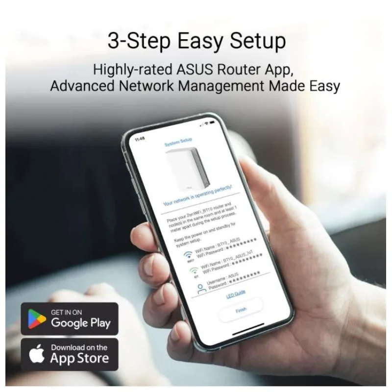 ASUS ZenWifi BT10 1-pack, WiFi7 Extendable Router, AiMesh, 2x WAN/LAN, 1x LAN, 1x 3.0 (90IG08Y0-MO3C60)