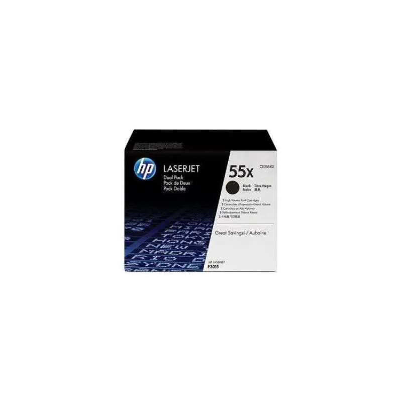 HP černý toner, CE255XD pro LJ P3015 high capacity originál (CE255XD)