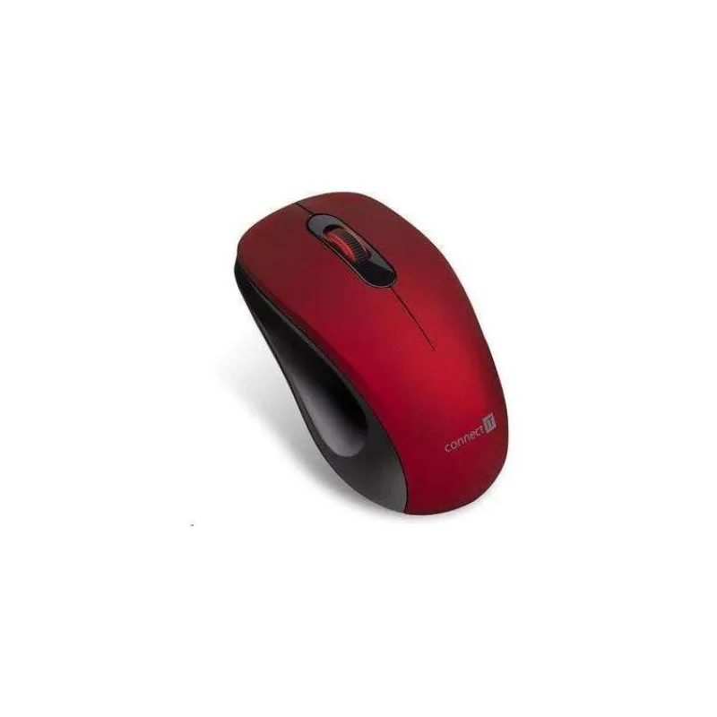 CONNECT IT "MUTE" bezdrátová optická tichá myš, USB, (+ 1x AA baterie zdarma), červená (CMO-2230-RD)