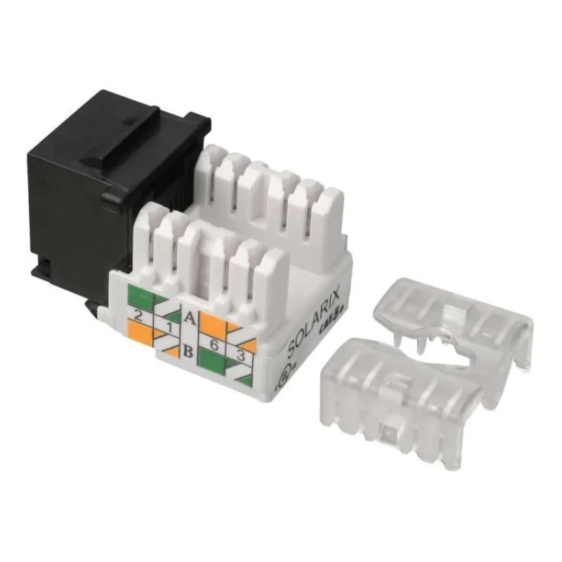 Solarix Keystone CAT5E UTP RJ45 cerný, svorkovnice 90°, SXKJ-5E-UTP-BK-90 (25286504)