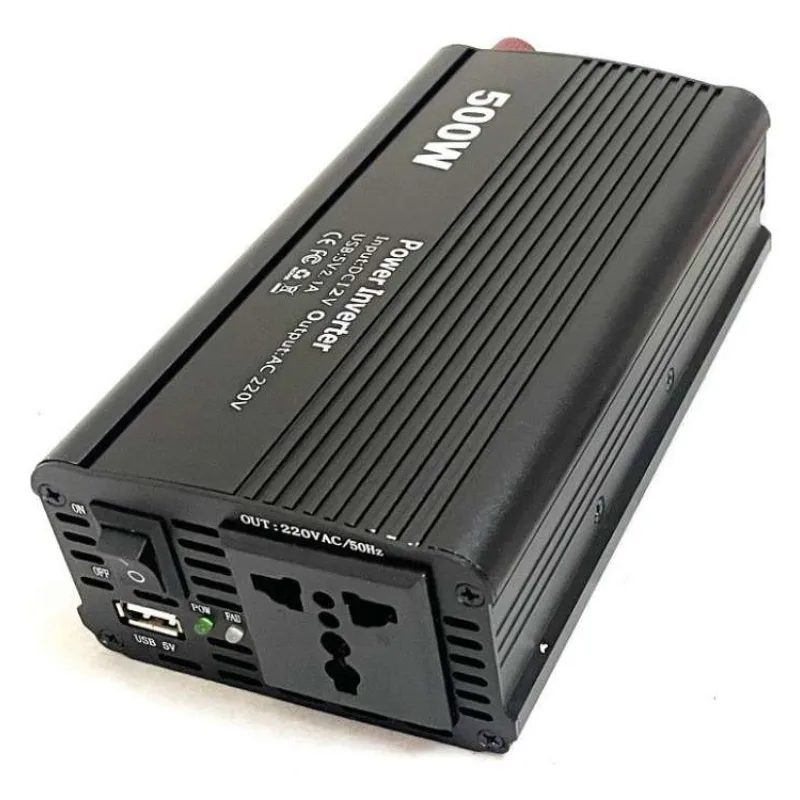 EUROCASE menič napätia REM500, AC/DC 12V/230V, 500W, USB (MT-M500) (DY-8109-12)