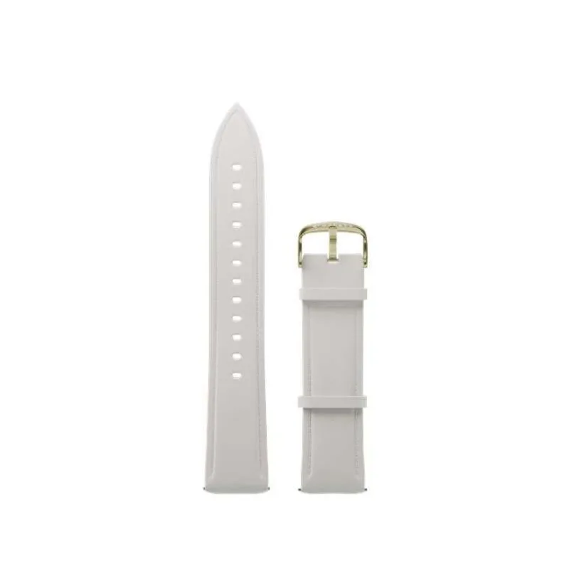 Garett univerzální řemínek 20 mm, bílý se zlatým zapínáním, ekokůže (STRAP_WHT_LTH_20MM)
