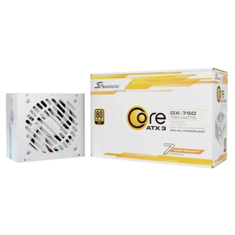 SEASONIC zdroj Core GX-750 bílý / 750W / ATX3.1 / 120mm fan / modulární / 80PLUS Gold (SRP-CGX751-A5A32SF-W)