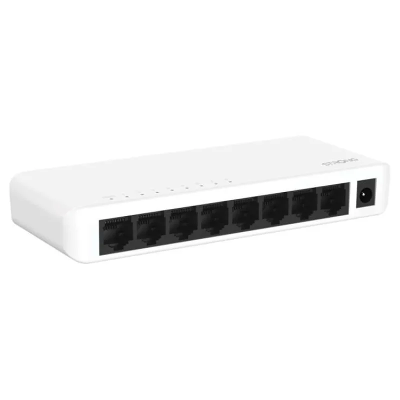 STRONG switch SW8000P/ 8x port Gigabit RJ45/ 10/100/1000 Mb/s/ 16 Gb/s/ 802.3i/u/ab/x/az/ plastové šasi/ bílý (SW8000P)