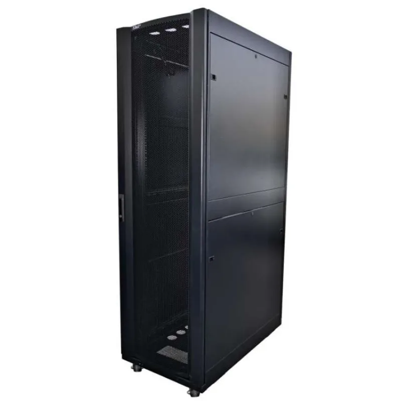 LEXI-Net 19" stojanový rozvaděč 42U 800x1200 rozebiratelný, kolečka, 1000kg, perforované dveře, černý (LS42U-80/120-SB)