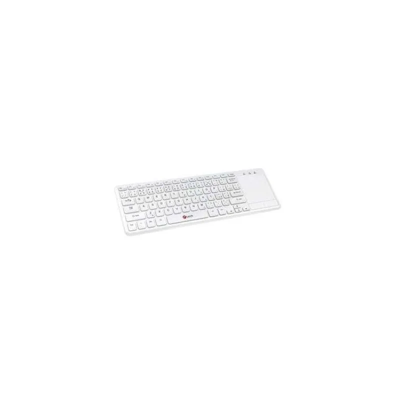 Klávesnica C-TECH WLTK-01, bezdrôtová klávesnica s touchpadem, biela, USB (WLTK-01W)