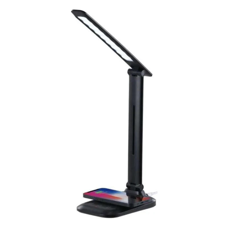 IMMAX LED stolní lampička LUMI/ Qi nabíjení/ 7W/ 300lm/ 12V/2A/ stmívatelná/ černá (09106L)