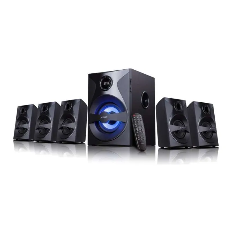 FENDA F&D repro F3800X/ 5.1/ 80W/ černé/ FM rádio/ USB/SD přehrávání/ dálkové ovládání (F3800X)