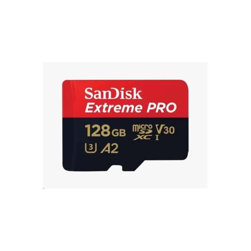 SanDisk micro SDXC karta 128GB Extreme PRO (200 MB/s Class 10, UHS-I U3 V30) + adaptér (SDSQXCD-128G-GN6MA)