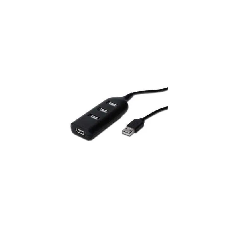 Digitus USB 2.0 hub, 4-porty, černý bez napájecího zdroje (AB-50001-1)