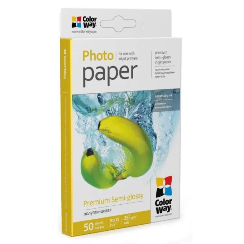 COLORWAY fotopapír/ premium semi-glossy 255g/m2, 10x15/ 50 kusů (PNG2550504R)