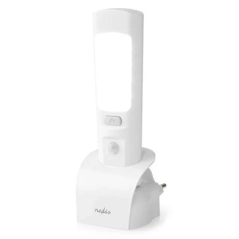 NEDIS LED orientační svítilna/ 37 lm/ síťové napájení/ 220 - 240 V AC 50 Hz/ 1.3 W/ dobíjecí/ bílá (LNLGTRHWT)