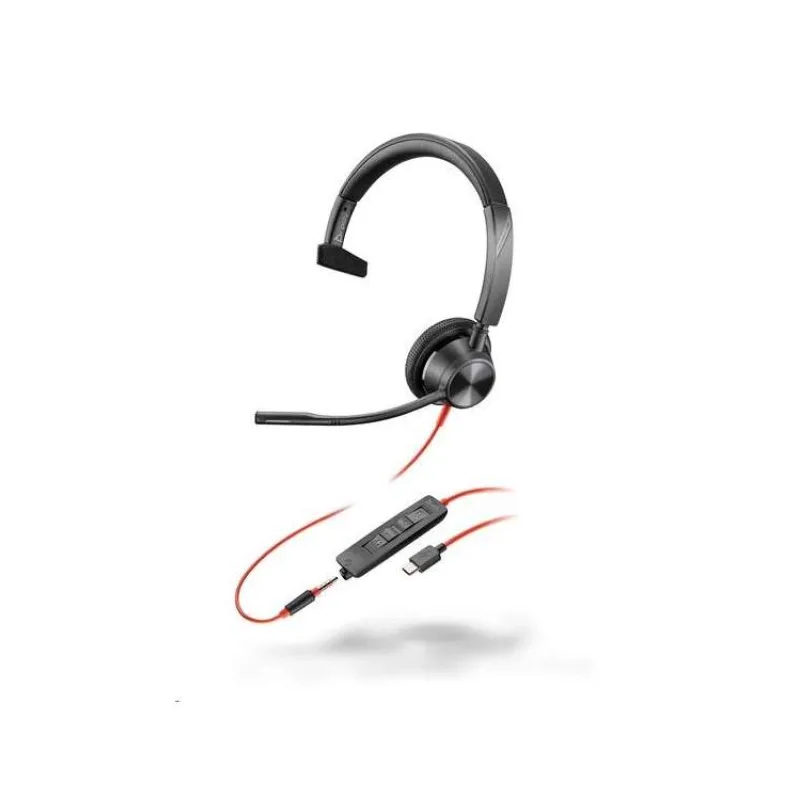 Poly Blackwire 3315 náhlavní souprava, 3.5 mm jack + USB-C/A adaptér, mono (8X217AA)