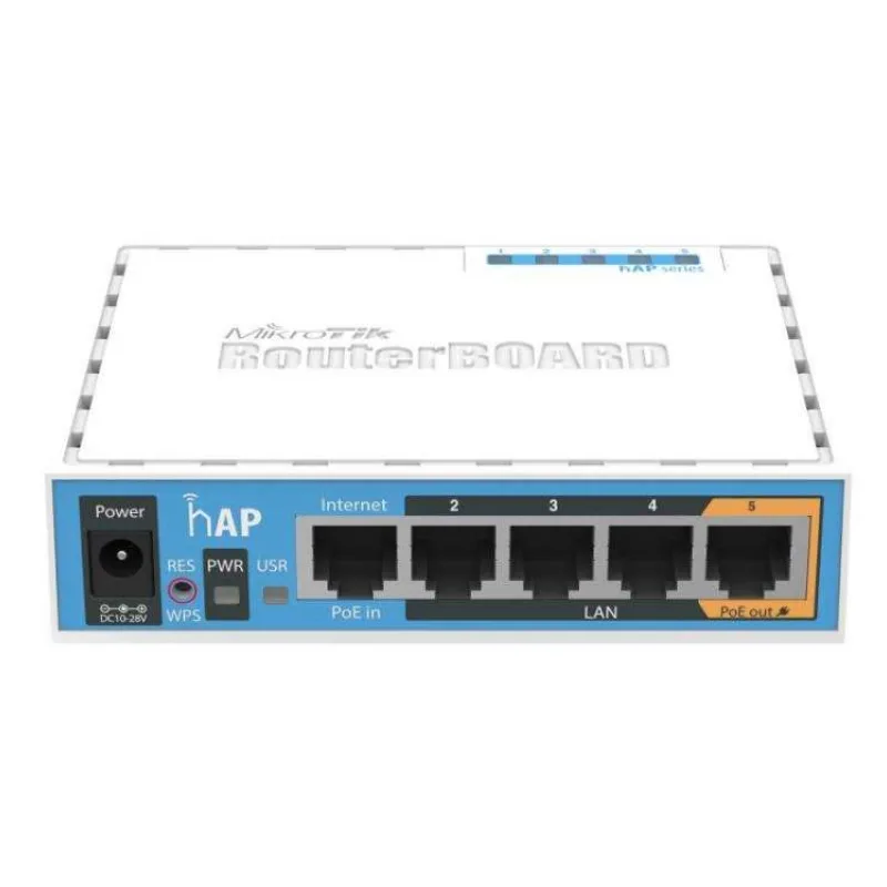 MikroTik hAP, 650MHz CPU, 64MB RAM, 5x LAN, integ. 2.4GHz Wi-Fi, WPS, vrátane. L4 (RB951Ui-2nD)