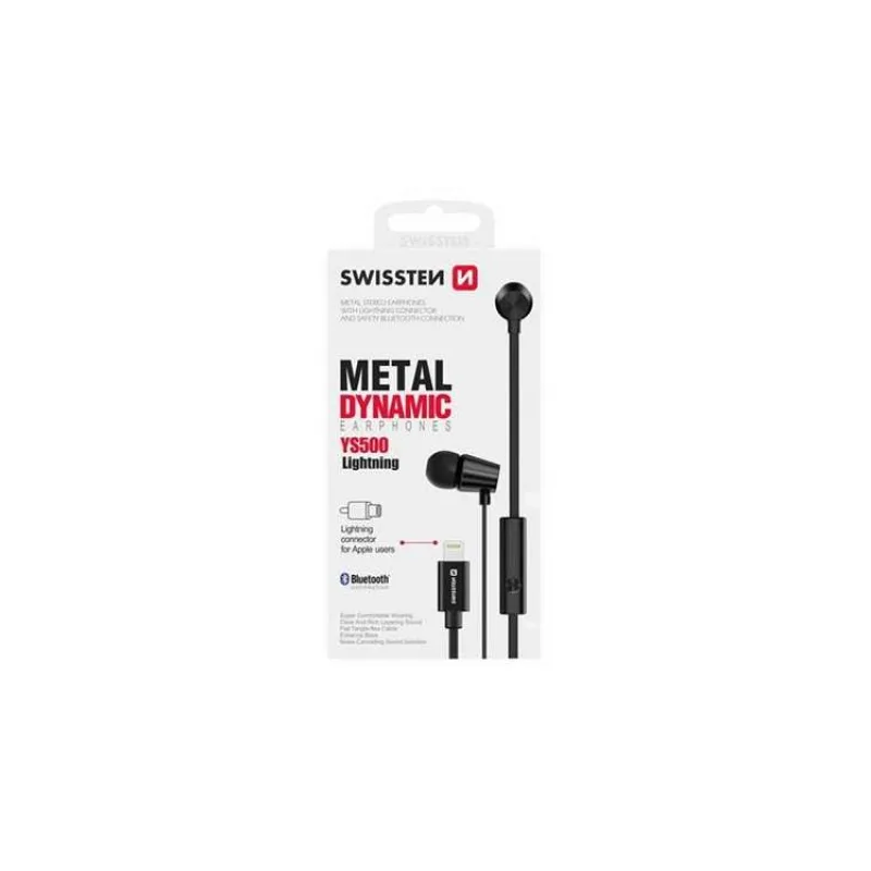 Swissten sluchátka earbuds dynamic lightning ys500 černá (51108001)