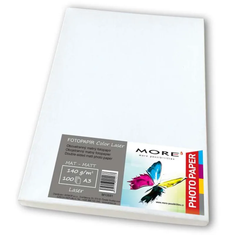Fotopapier matný biely kompatibilný s A3 140g/m2 kompatibilný s laser 100ks (M10681)