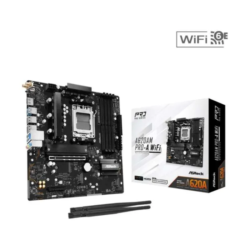 ASRock MB Sc AM5 A620AM PRO-A WIFI, AMD A620A, 4xDDR5, 1xHDMI, WIFI (A620AM PRO-A WIFI)