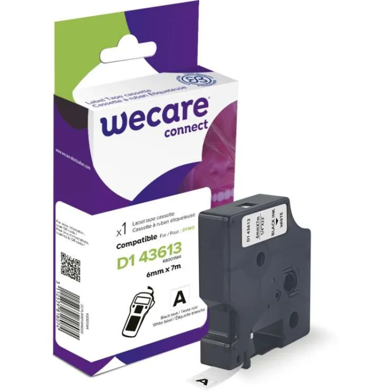 alt. páska wecare ARMOR pre DYMO S0720780, 43613 D1,Black/White,6mm*7m (K80011W4)
