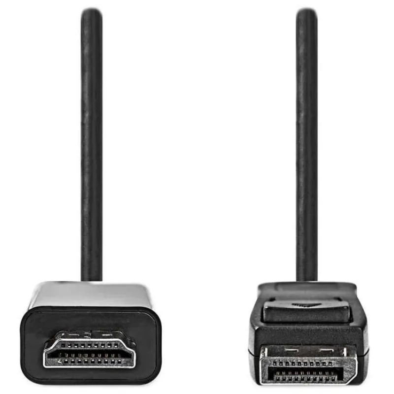 NEDIS kabel DisplayPort - HDMI/ zástrčka DisplayPort - zástrčka HDMI/ černý/ bulk/ 2m (CCGL37100BK20)