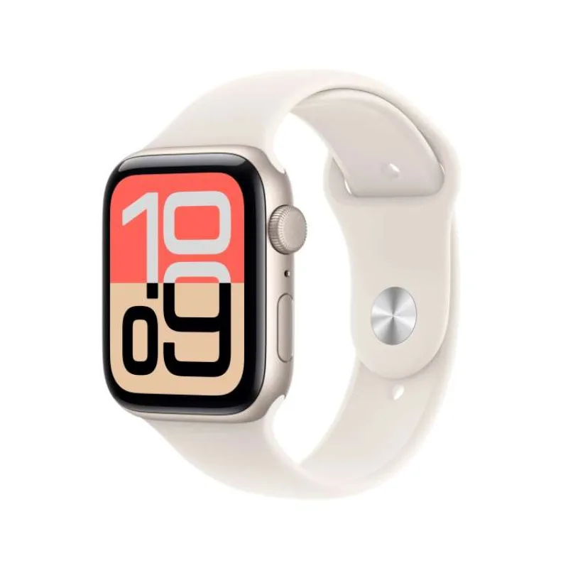 Apple Watch SE 3 GPS 44mm Starlight Aluminium Case with Starlight Sport Band - M/L (MEHJ4WF/A)