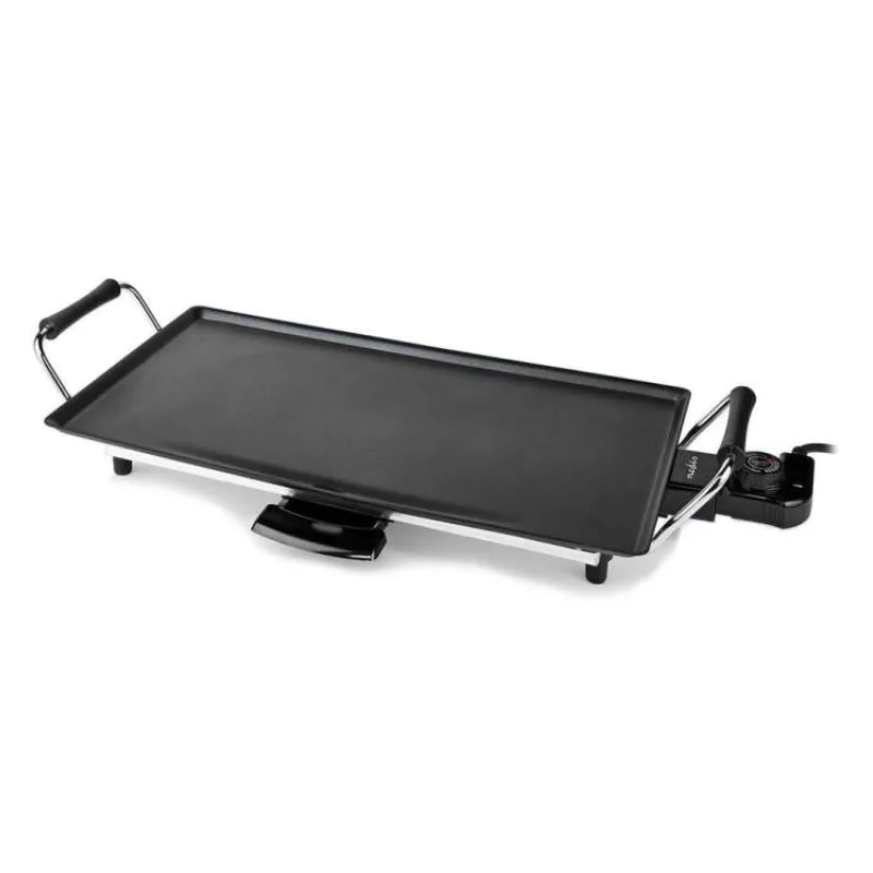 NEDIS stolní gril Teppanyaki/ pečicí povrch (d x š): 47,5 x 26,5 cm/ 5 nastavení teploty/ výkon 2000 W/ kov/ černý (FCTE110EBK50)