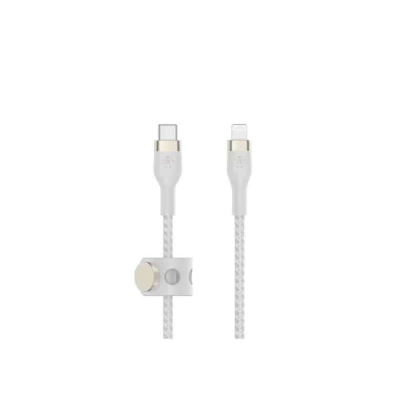 Belkin BOOST CHARGE™ Lightning/USB-C kabel, 3m, bílý - odolný PRO Flex (CAA011bt3MWH)