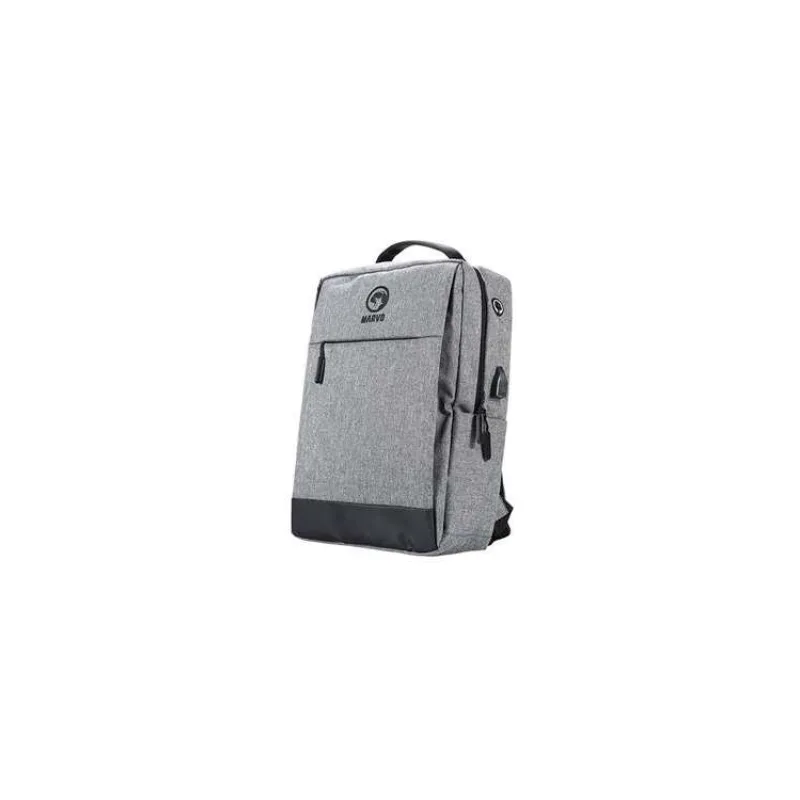 Batoh na notebook Marvo 15.6", BA-03, šedý z nylónu, USB port pre nabíjanie (BA-03 GY)