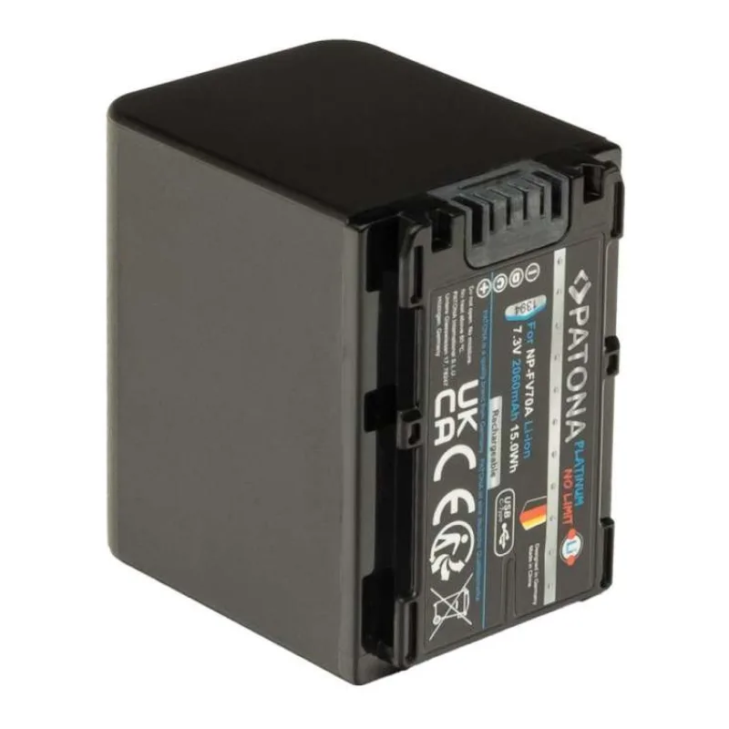 PATONA baterie pro foto Sony NP-FV70A 2060mAh Li-Ion Platinum USB-C nabíjení (PT1394)