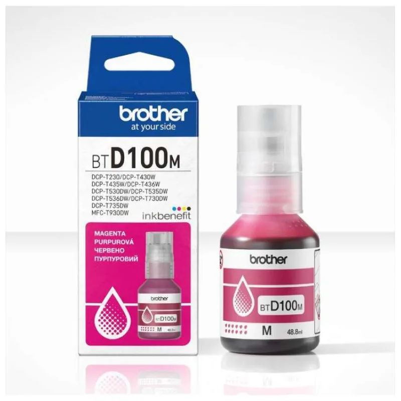 atramentová náplň BROTHER BT-D100M Magenta DCP-T230/T430/T530/T730, MFC-T930 (5000 str.) (BTD100M)