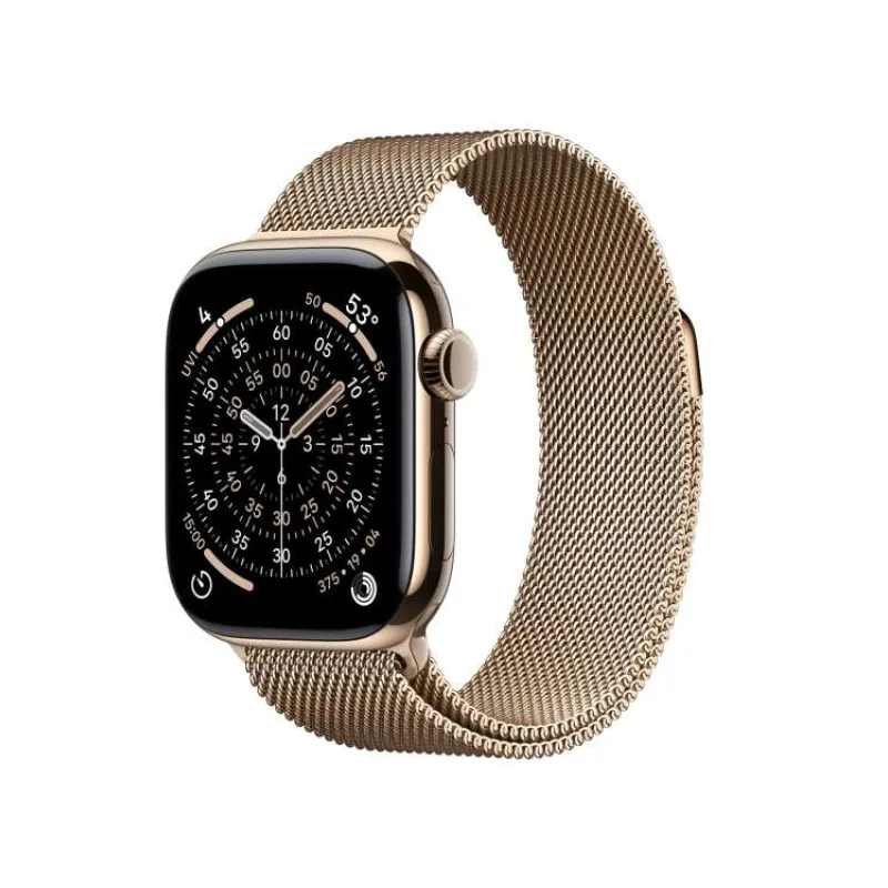 Apple Watch Series 11 GPS + Cellular 42mm Gold Titanium Case with Gold Milanese Loop (mf8y4mp/a)